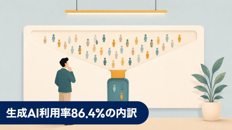生成AI利用率86.4%の内訳 — 使っているのに成果が出ない構造を読む