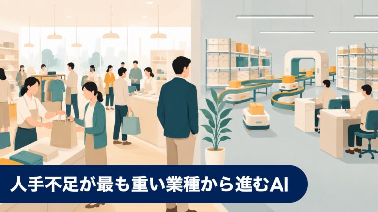 人手不足が最も重い業種から進むAI — 小売・卸売・サービスの適用実態