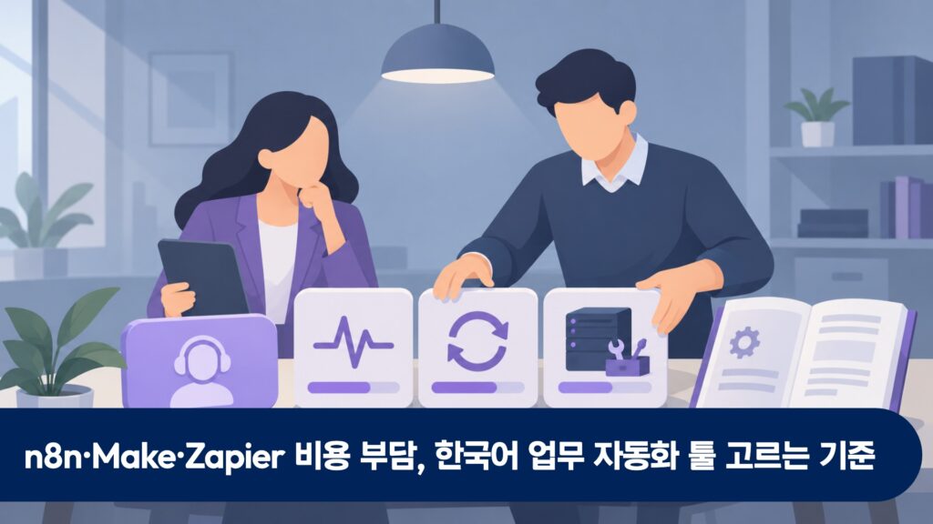 n8n·Make·Zapier 비용이 부담될 때, 한국어로 쓸 업무 자동화 툴을 고르는 기준