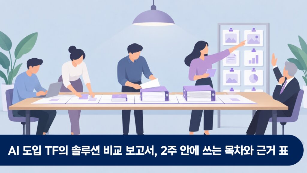 AI 도입 TF의 솔루션 비교 보고서, 2주 안에 쓰는 목차와 근거 표
